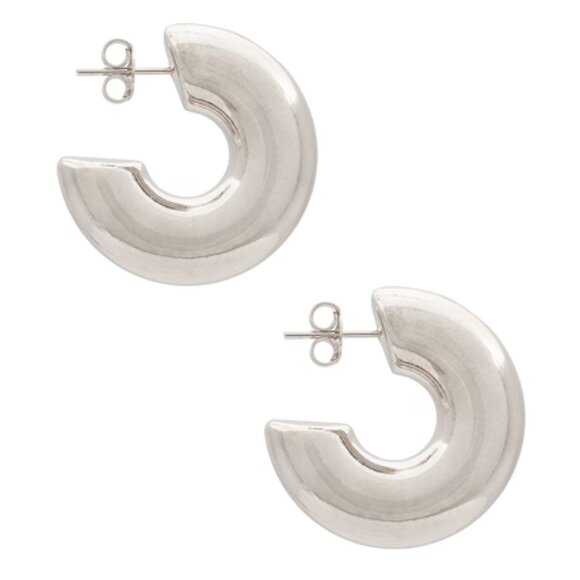 Natalie B Jewelry | Cole Puffy Hoop in Silver - Picture 1 of 3